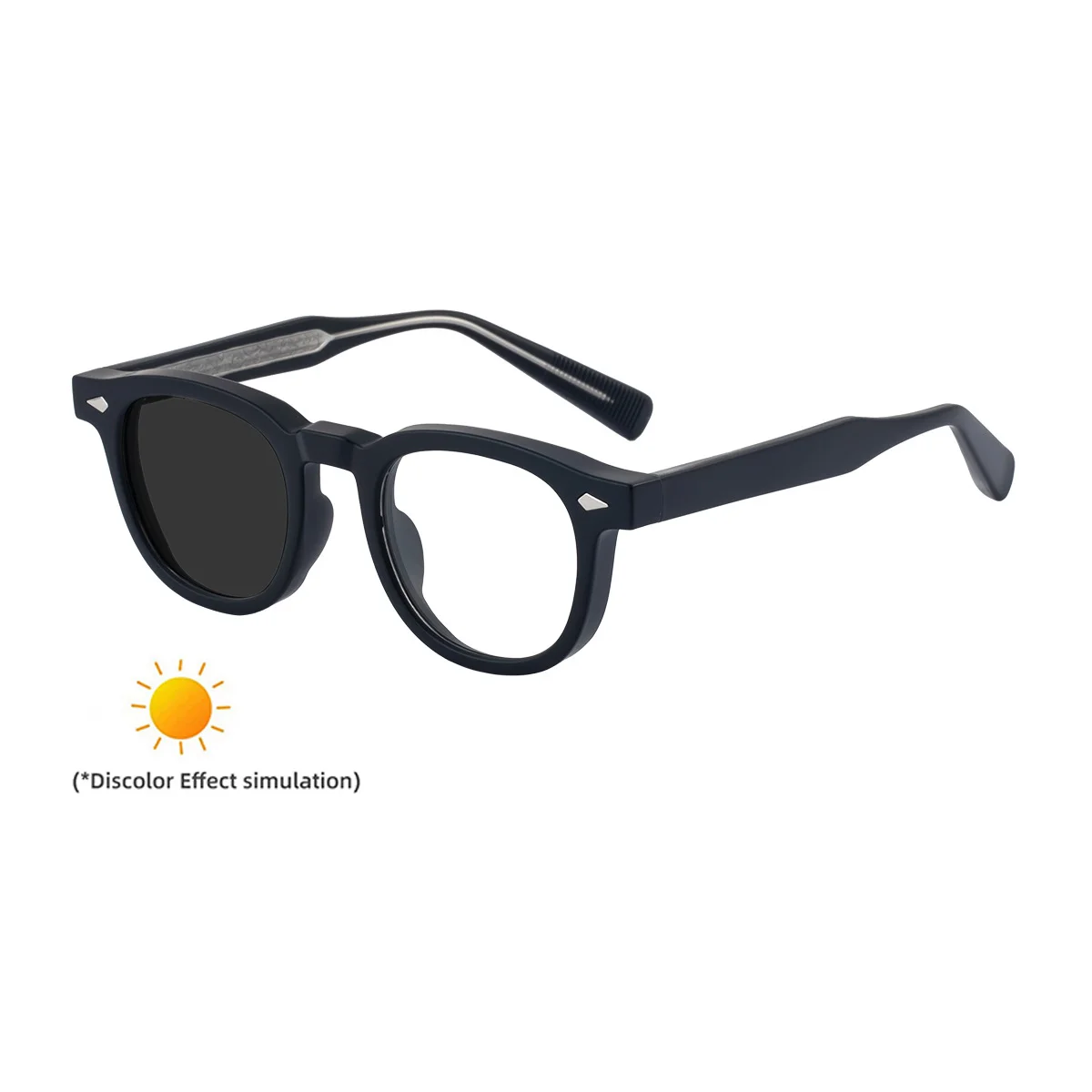 Black Acetate Chic Women's Square Photochromic Sunglasses - Euro-American Fashion, Acetate Frames with Pin Hinges, and UV Protection for Outdoor Use. - View 5