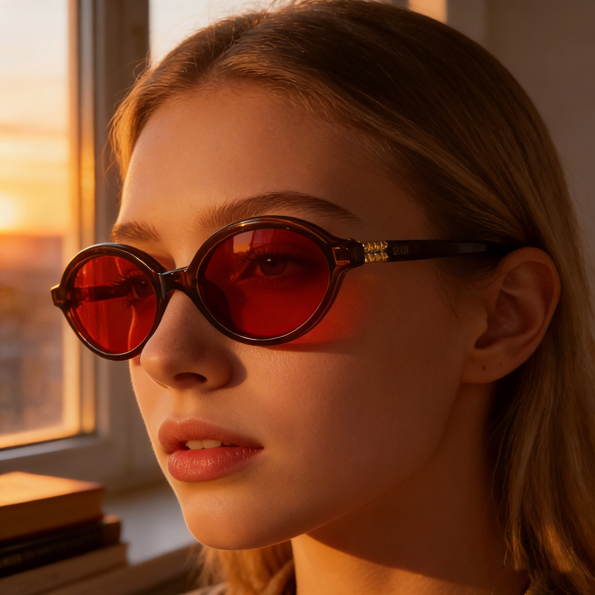 Black + Red PC 2026 New Red Dual-Use Glasses - Fashion Oval Frames for Blue Light Blocking - Details 2