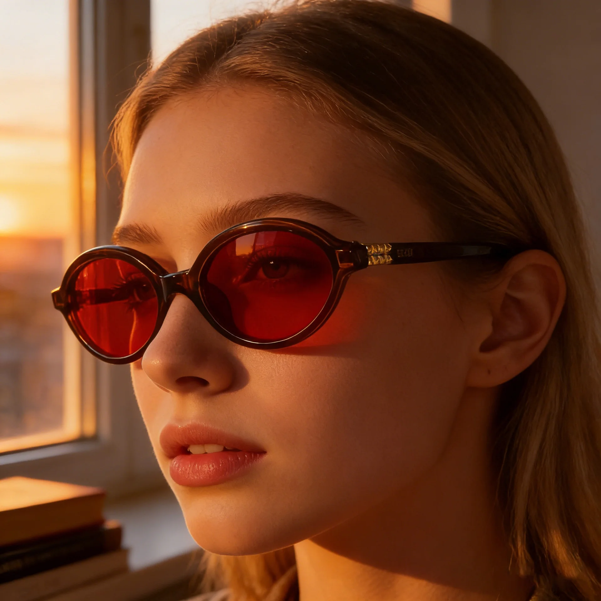 Black + Red PC 2026 New Red Dual-Use Glasses - Fashion Oval Frames for Blue Light Blocking - Details 2