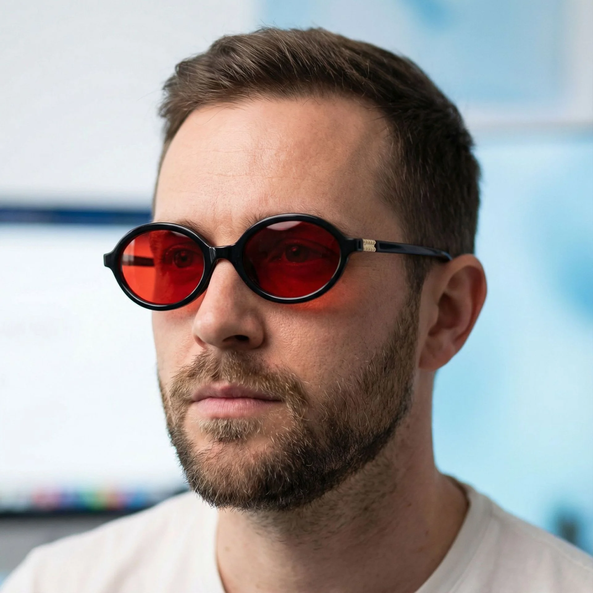 Black + Red PC 2026 New Red Dual-Use Glasses - Fashion Oval Frames for Blue Light Blocking - Details 3