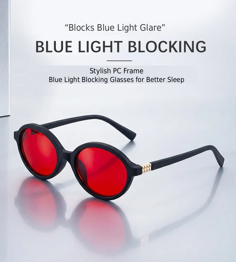 Black + Red PC 2026 New Red Dual-Use Glasses - Fashion Oval Frames for Blue Light Blocking - Details 5