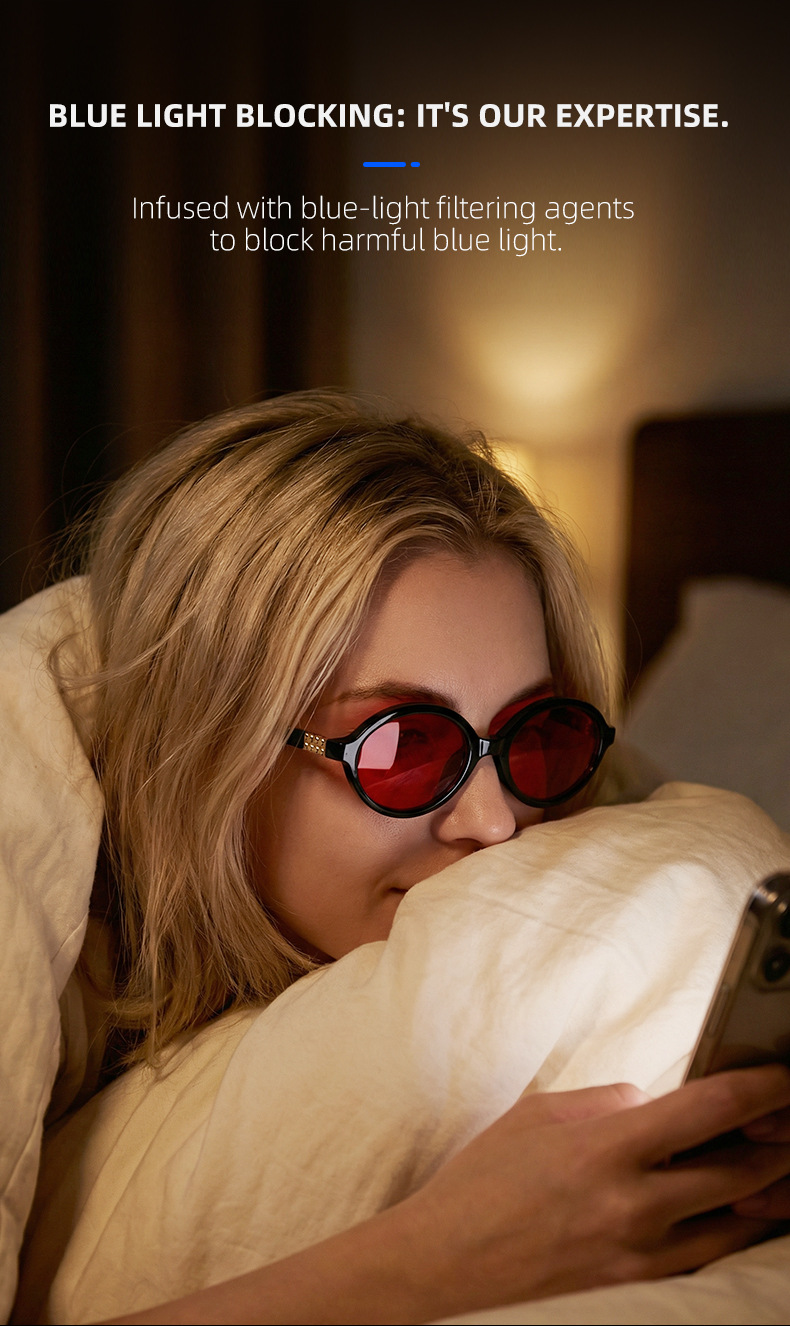 2026 New Red Dual-Use Glasses - Fashion Oval Frames for Blue Light Blocking Details and Specifications