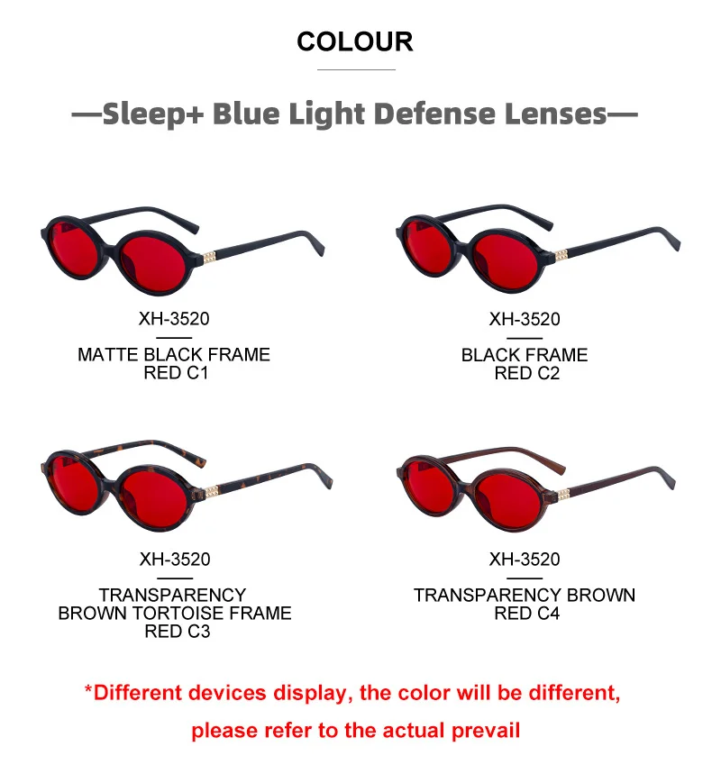 Black + Red PC 2026 New Red Dual-Use Glasses - Fashion Oval Frames for Blue Light Blocking - Details 21