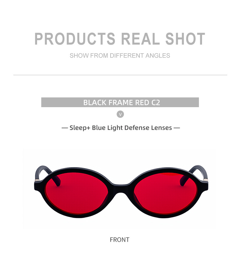2026 New Red Dual-Use Glasses - Fashion Oval Frames for Blue Light Blocking Details and Specifications