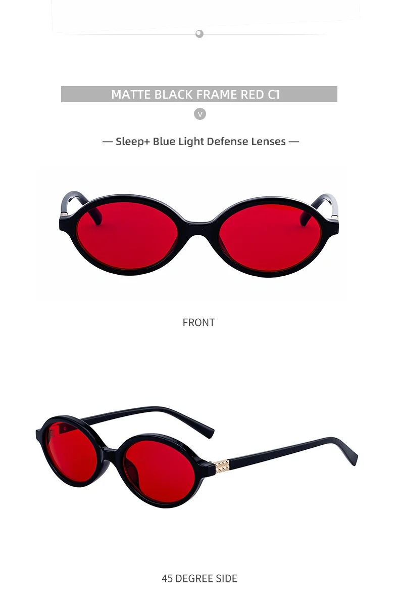 Black + Red PC 2026 New Red Dual-Use Glasses - Fashion Oval Frames for Blue Light Blocking - Details 25