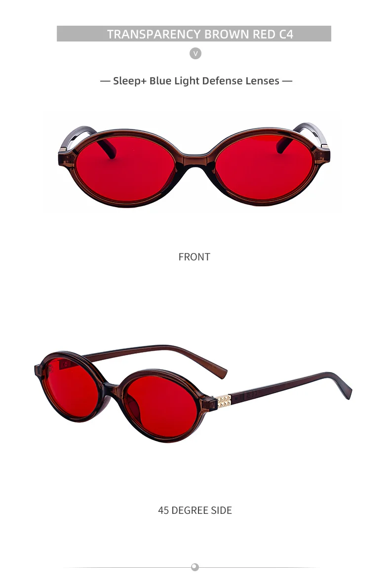 Black + Red PC 2026 New Red Dual-Use Glasses - Fashion Oval Frames for Blue Light Blocking - Details 27