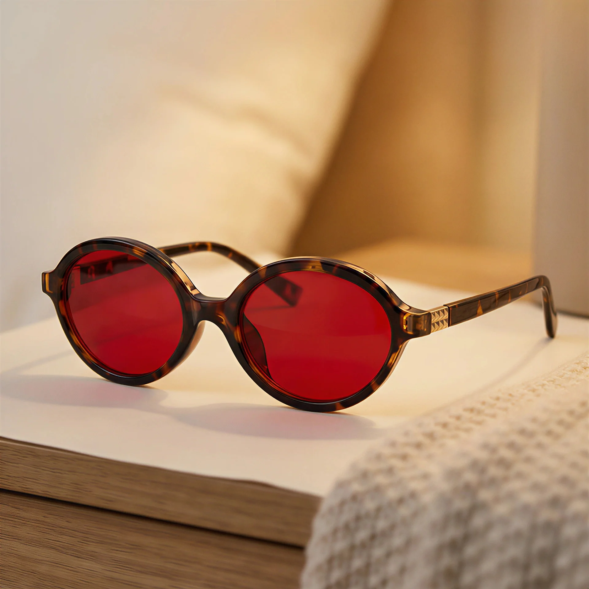 Black + Red PC 2026 New Red Dual-Use Glasses - Fashion Oval Frames for Blue Light Blocking - View 3