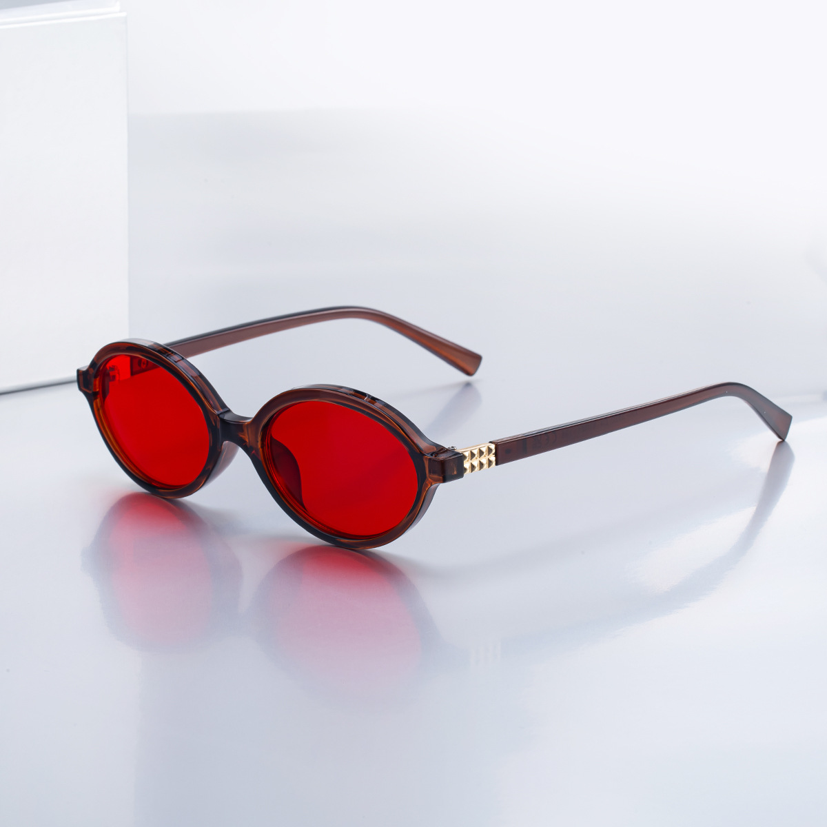 Black + Red PC 2026 New Red Dual-Use Glasses - Fashion Oval Frames for Blue Light Blocking - View 4