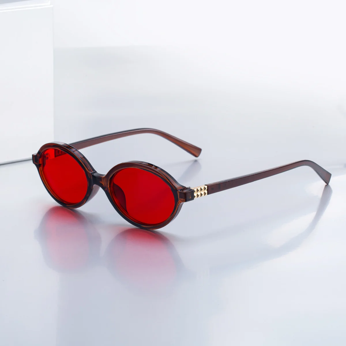 Black + Red PC 2026 New Red Dual-Use Glasses - Fashion Oval Frames for Blue Light Blocking - View 4