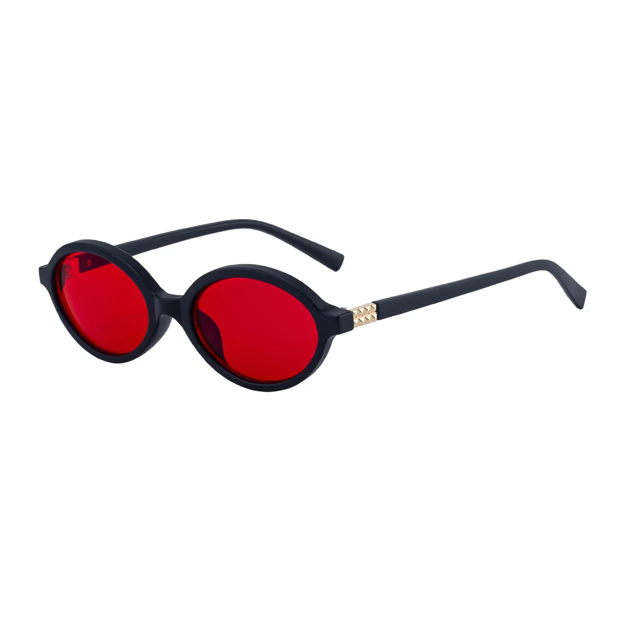 Black + Red PC 2026 New Red Dual-Use Glasses - Fashion Oval Frames for Blue Light Blocking - View 5