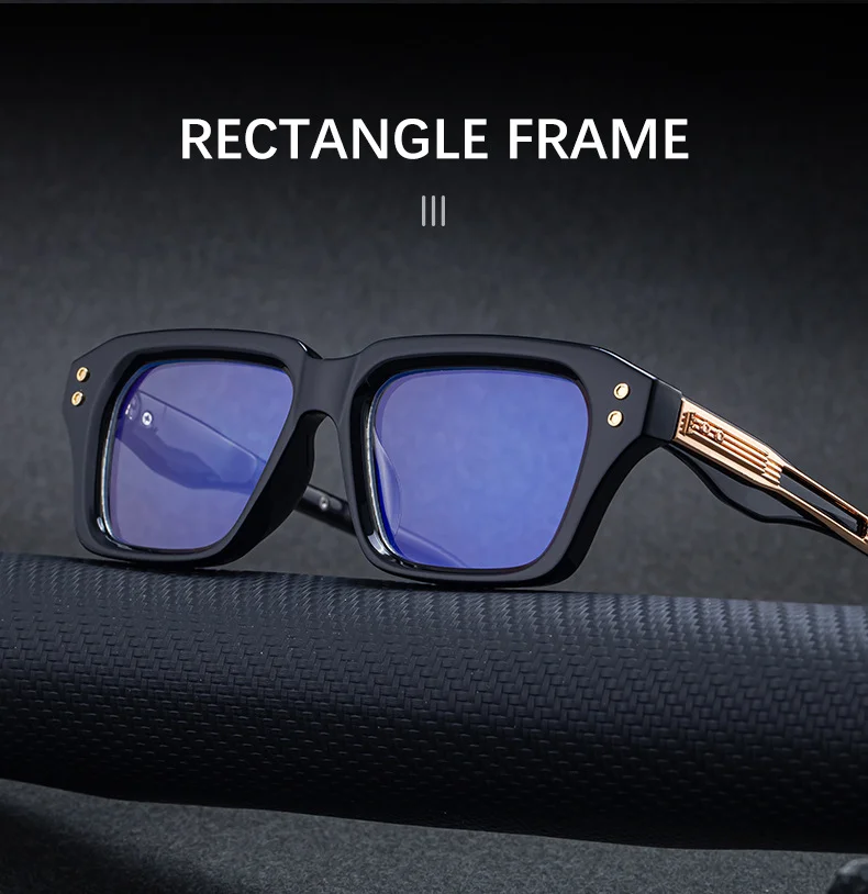 Glossy Black/Gold，Matte Black/White，Matte Black/Gunmetal, Tortoise Gold/White, Matte Translucent Grey, Matte Clear/Silver Zinc Alloy 2026 New Men's Chic Square Photochromic Sunglasses. Personalized Outdoor Gear with UV400 Protection - Details 8