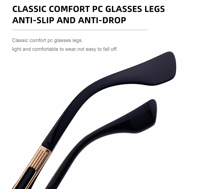 Glossy Black/Gold,Matte Black/White,Matte Black/Gunmetal, Tortoise Gold/White, Matte Translucent Grey, Matte Clear/Silver Zinc Alloy 2026 New Men's Chic Square Photochromic Sunglasses. Personalized Outdoor Gear with UV400 Protection - Details 13