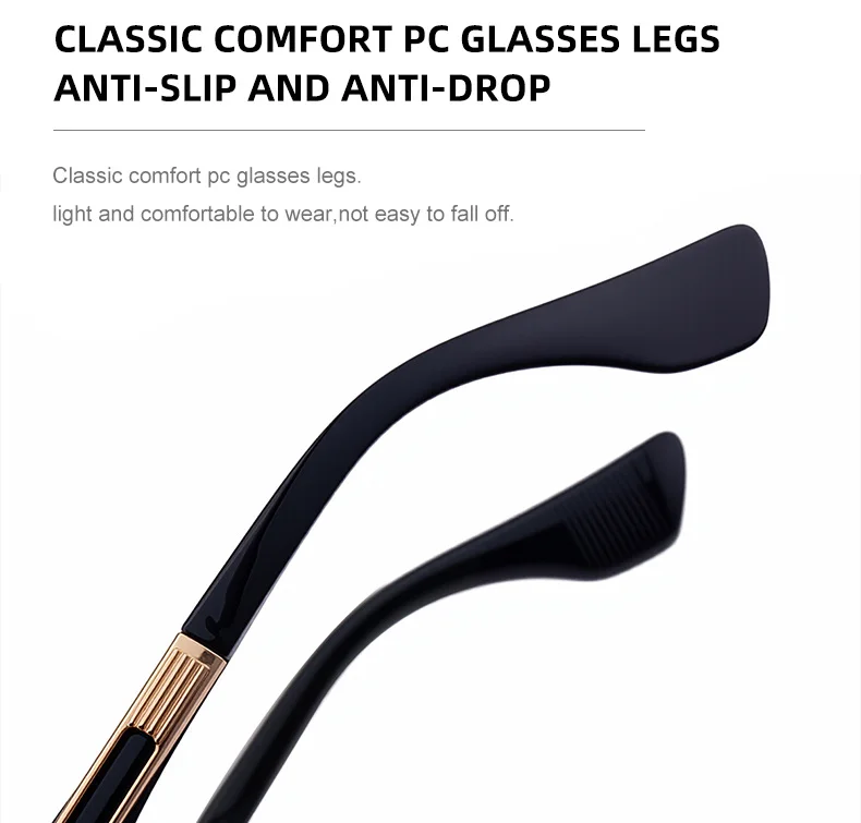 Glossy Black/Gold,Matte Black/White,Matte Black/Gunmetal, Tortoise Gold/White, Matte Translucent Grey, Matte Clear/Silver Zinc Alloy 2026 New Men's Chic Square Photochromic Sunglasses. Personalized Outdoor Gear with UV400 Protection - Details 13