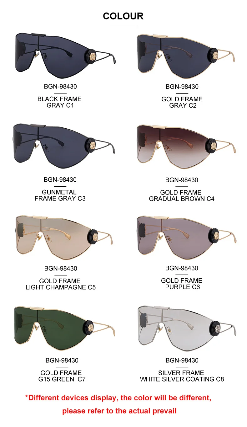 Black Plastic + Metal 2026 New Chic Women's One-Piece Sports Sunglasses. Full-Frame Design with UV400 Protection for Cycling and Outdoor Adventures. - Details 11