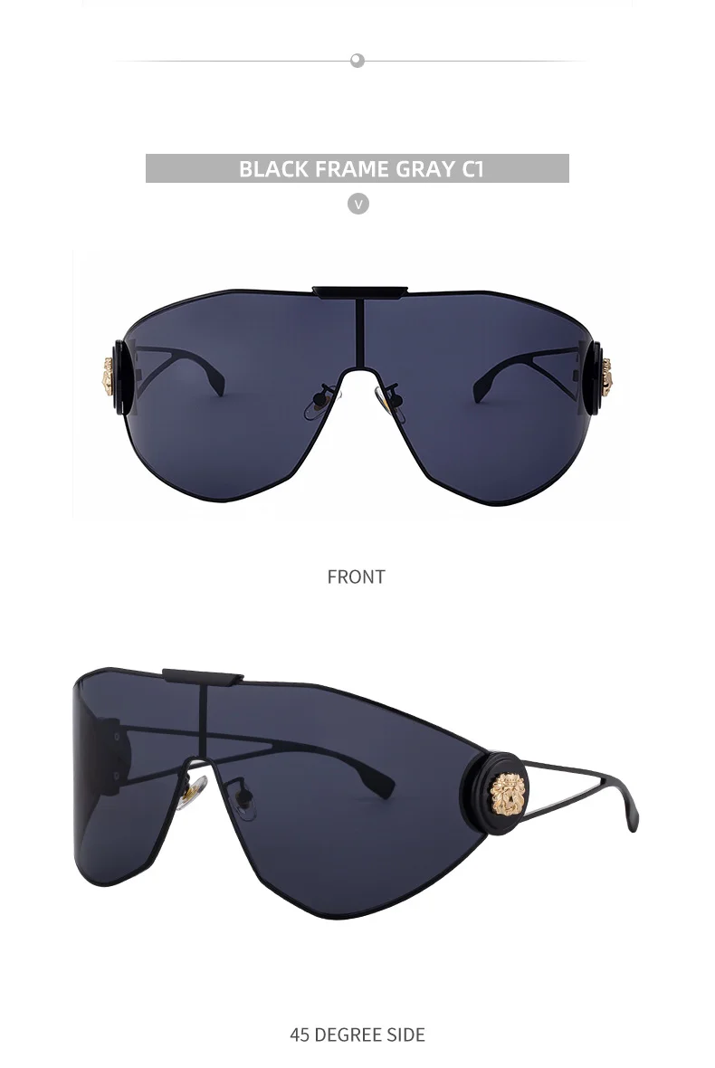 Black Plastic + Metal 2026 New Chic Women's One-Piece Sports Sunglasses. Full-Frame Design with UV400 Protection for Cycling and Outdoor Adventures. - Details 15