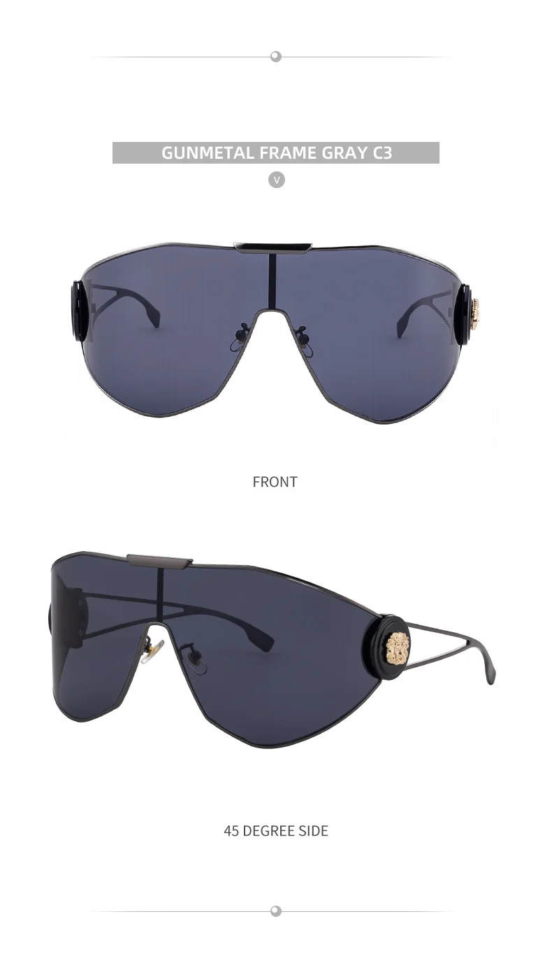Black Plastic + Metal 2026 New Chic Women's One-Piece Sports Sunglasses. Full-Frame Design with UV400 Protection for Cycling and Outdoor Adventures. - Details 16