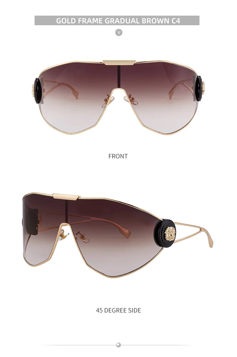 Black Plastic + Metal 2026 New Chic Women's One-Piece Sports Sunglasses. Full-Frame Design with UV400 Protection for Cycling and Outdoor Adventures. - Details 17
