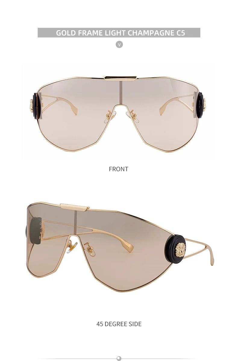Black Plastic + Metal 2026 New Chic Women's One-Piece Sports Sunglasses. Full-Frame Design with UV400 Protection for Cycling and Outdoor Adventures. - Details 18