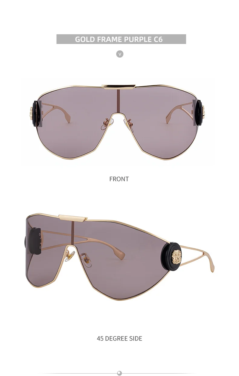 Black Plastic + Metal 2026 New Chic Women's One-Piece Sports Sunglasses. Full-Frame Design with UV400 Protection for Cycling and Outdoor Adventures. - Details 19