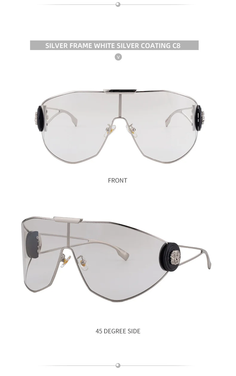 Black Plastic + Metal 2026 New Chic Women's One-Piece Sports Sunglasses. Full-Frame Design with UV400 Protection for Cycling and Outdoor Adventures. - Details 21