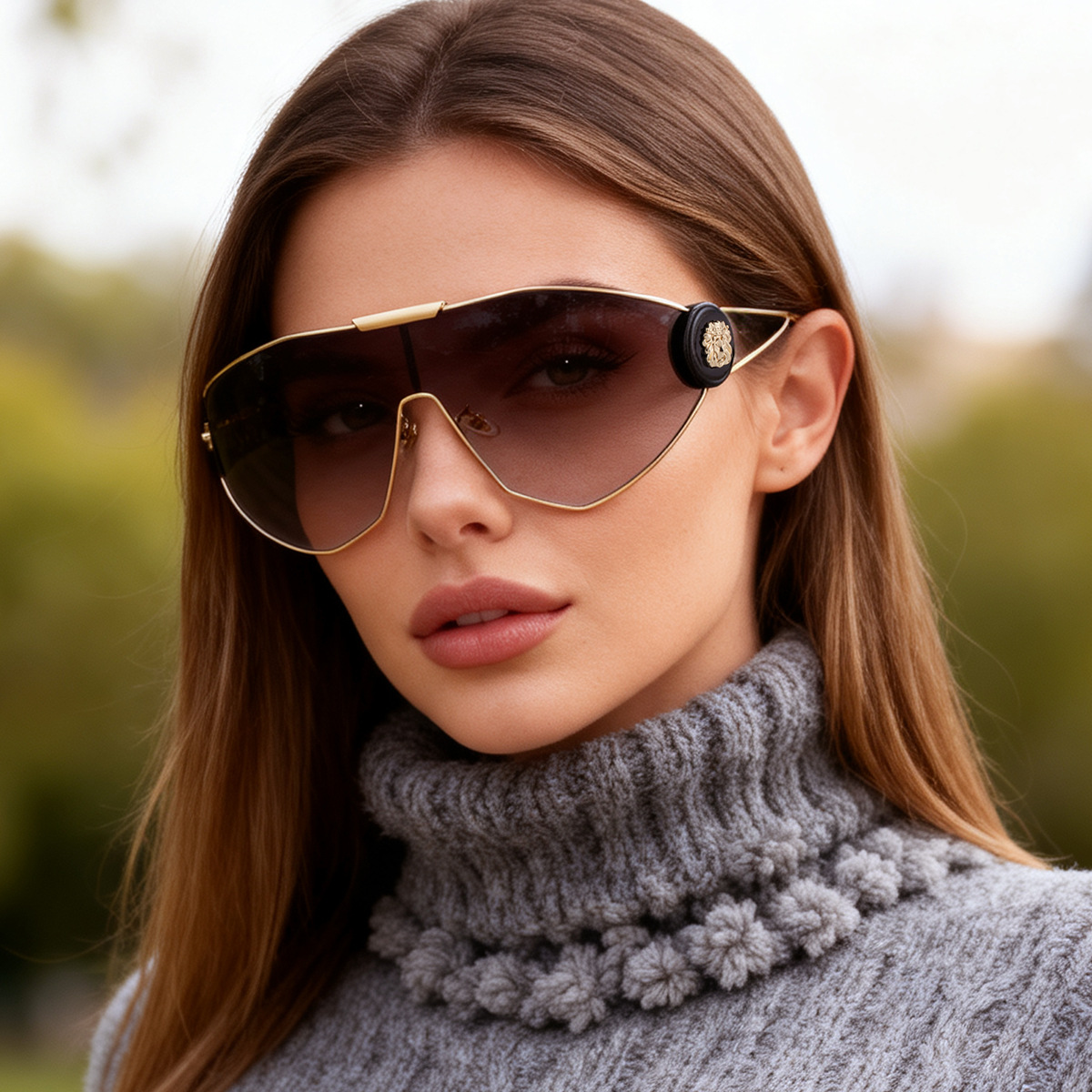 2026 New Chic Women's One-Piece Sports Sunglasses. Full-Frame Design with UV400 Protection for Cycling and Outdoor Adventures.