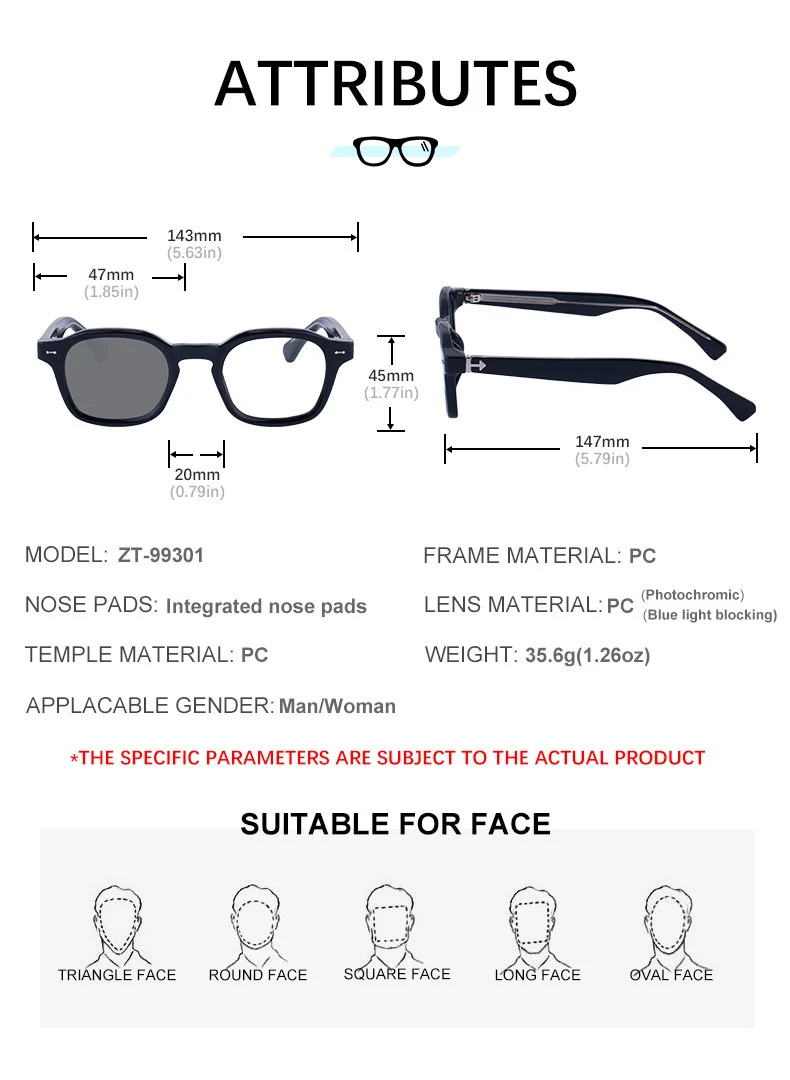 Black PC Chic Women's Mini Square Photochromic Sunglasses. Personalized Street Style Shades with UV400 Protection for Outdoor Looks - Details 14