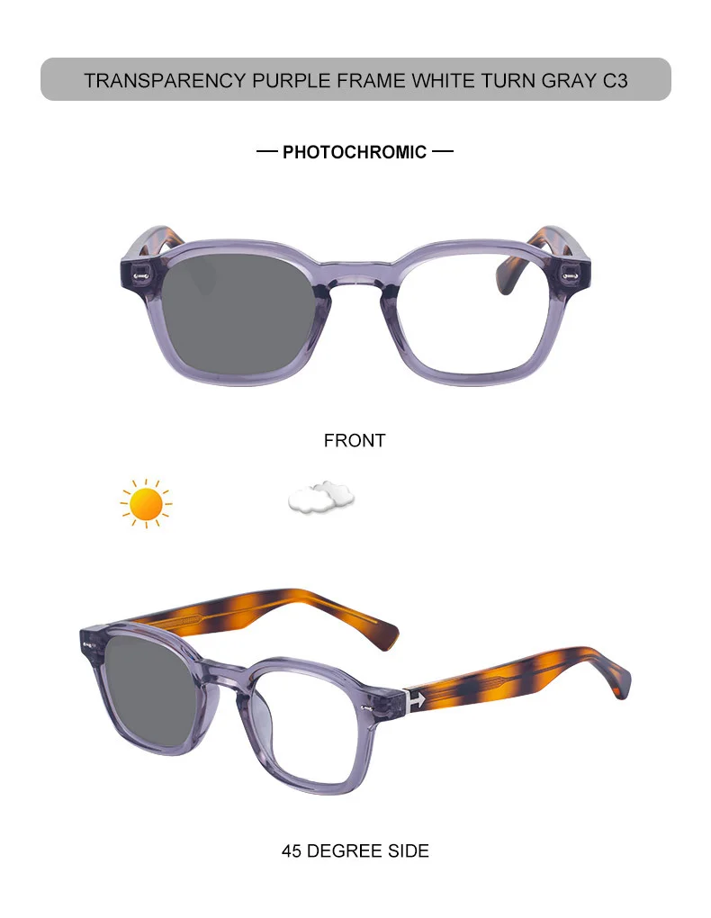 Black PC Chic Women's Mini Square Photochromic Sunglasses. Personalized Street Style Shades with UV400 Protection for Outdoor Looks - Details 17