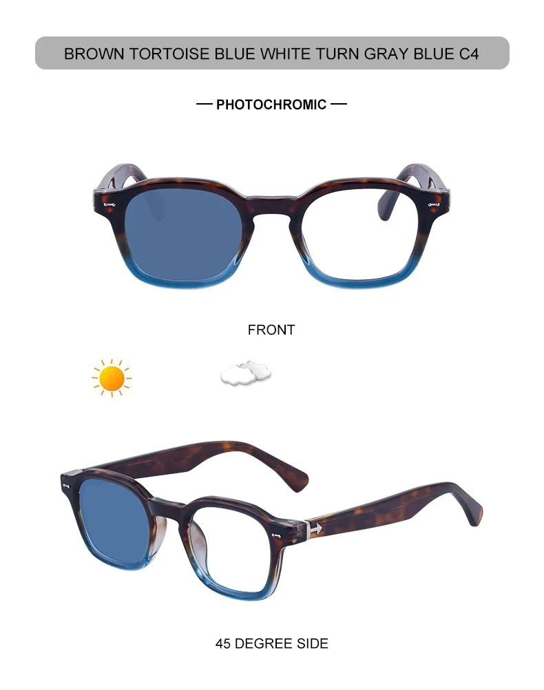 Black PC Chic Women's Mini Square Photochromic Sunglasses. Personalized Street Style Shades with UV400 Protection for Outdoor Looks - Details 18