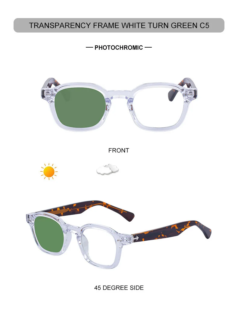 Black PC Chic Women's Mini Square Photochromic Sunglasses. Personalized Street Style Shades with UV400 Protection for Outdoor Looks - Details 19