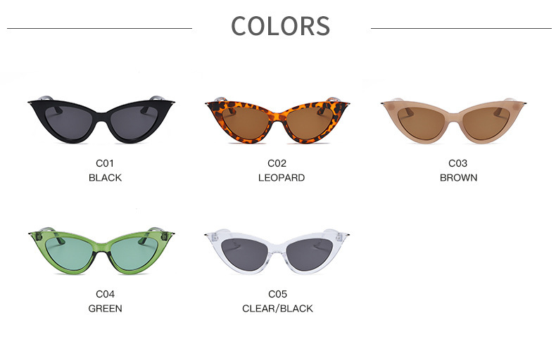 Multiple colors available PC New Fashion Small Frame Cat-Eye Sunglasses / $0.74 per pair (Wholesale Price) - Details 2