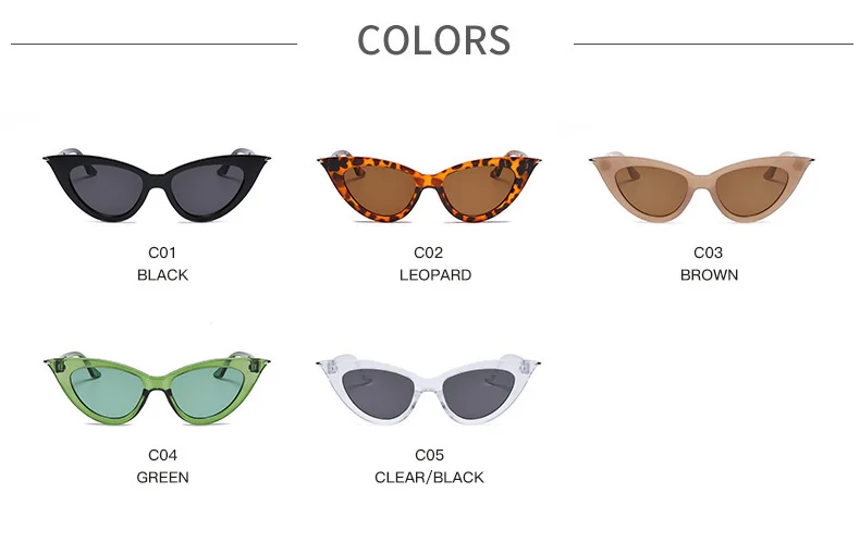 Multiple colors available PC New Fashion Small Frame Cat-Eye Sunglasses / $0.74 per pair (Wholesale Price) - Details 2
