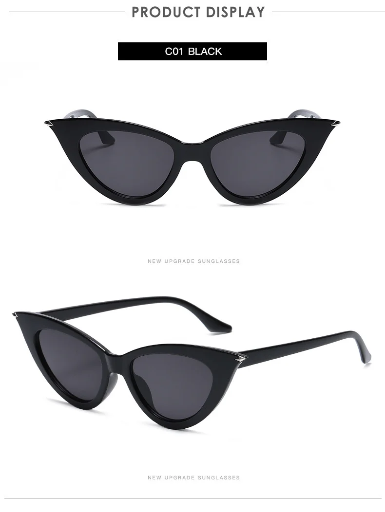 Multiple colors available PC New Fashion Small Frame Cat-Eye Sunglasses / $0.74 per pair (Wholesale Price) - Details 3