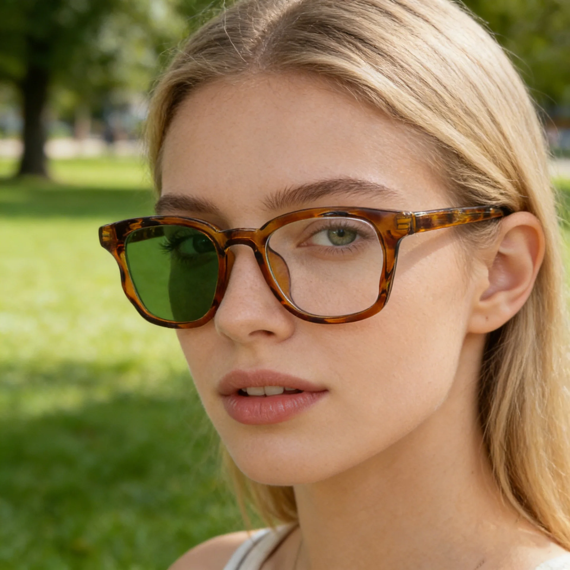 Black PC Trendy Women's Square Photochromic Sunglasses – EU/US Style Propionate Frame with Insert Pins for Outdoor UV Protection - Details 1