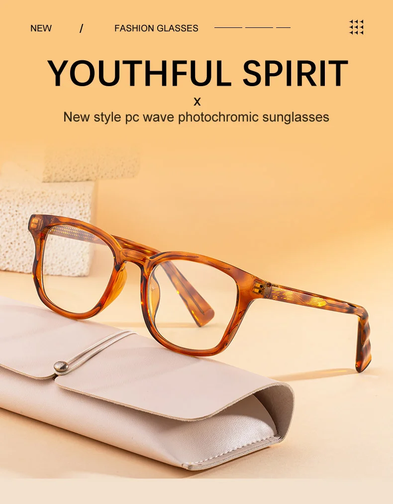 Black PC Trendy Women's Square Photochromic Sunglasses – EU/US Style Propionate Frame with Insert Pins for Outdoor UV Protection - Details 3