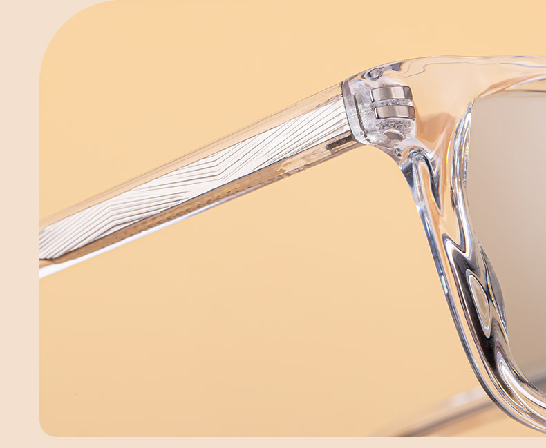 Trendy Women's Square Photochromic Sunglasses – EU/US Style Propionate Frame with Insert Pins for Outdoor UV Protection Details and Specifications