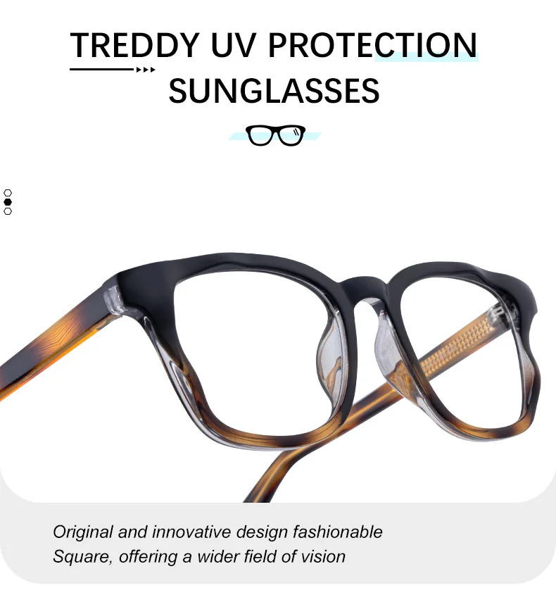 Black PC Trendy Women's Square Photochromic Sunglasses – EU/US Style Propionate Frame with Insert Pins for Outdoor UV Protection - Details 11