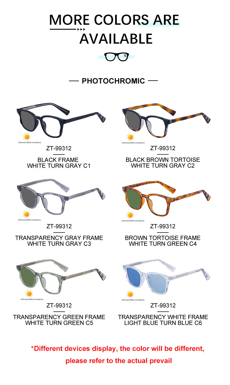 Black PC Trendy Women's Square Photochromic Sunglasses – EU/US Style Propionate Frame with Insert Pins for Outdoor UV Protection - Details 15