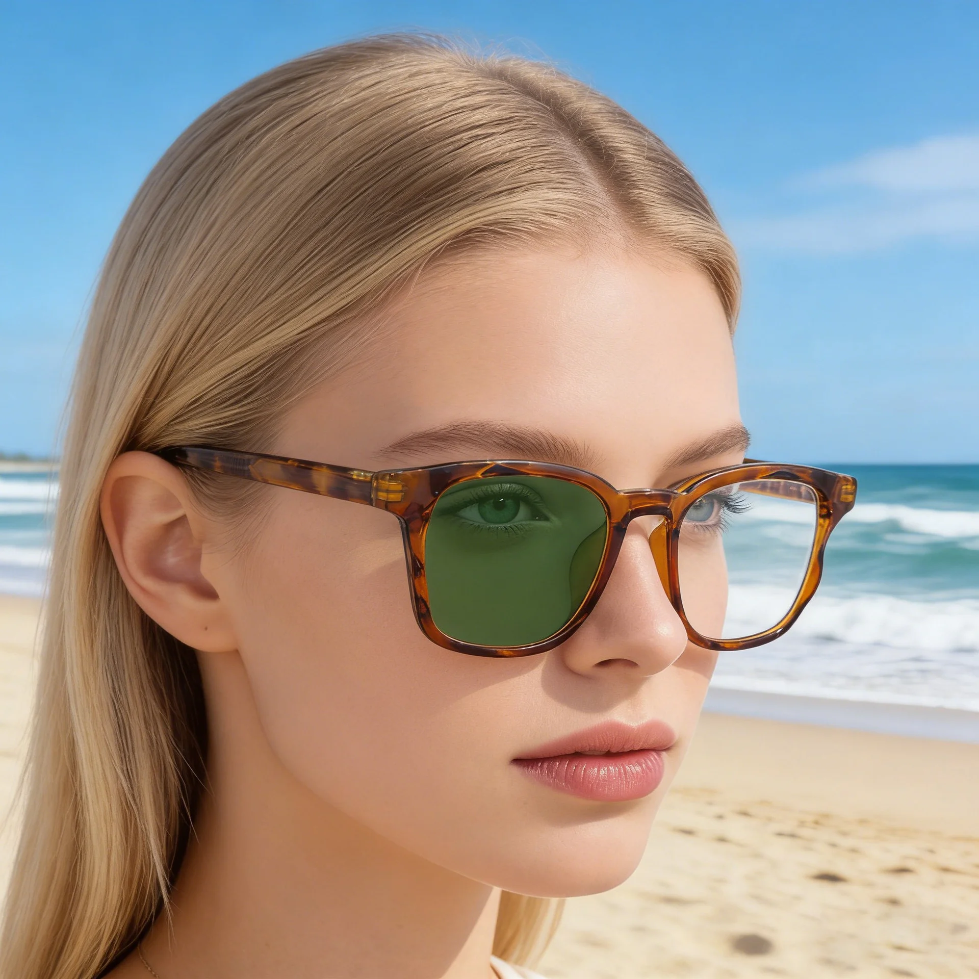 Trendy Women's Square Photochromic Sunglasses – EU/US Style Propionate Frame with Insert Pins for Outdoor UV Protection