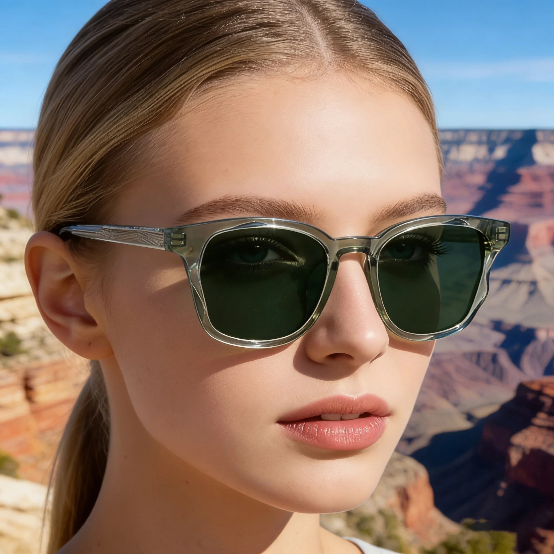Black PC Trendy Women's Square Sunglasses - Unique Versatile Style, Premium Propionate Frame with Signature Pin Temples - Details 1
