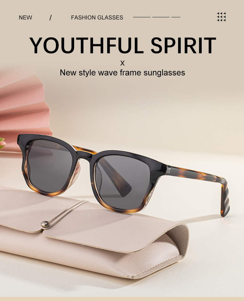 Black PC Trendy Women's Square Sunglasses - Unique Versatile Style, Premium Propionate Frame with Signature Pin Temples - Details 5
