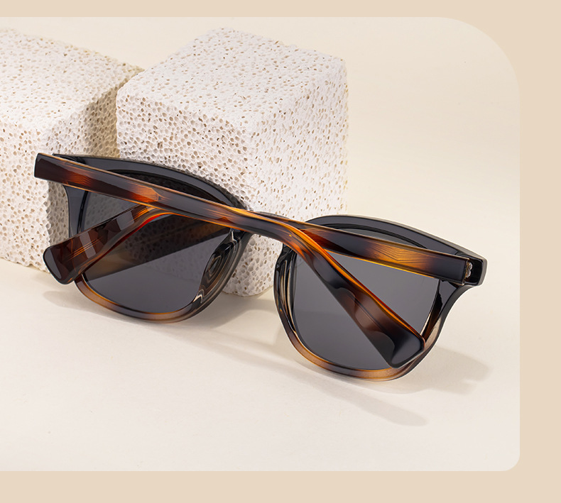 Black PC Trendy Women's Square Sunglasses - Unique Versatile Style, Premium Propionate Frame with Signature Pin Temples - Details 7