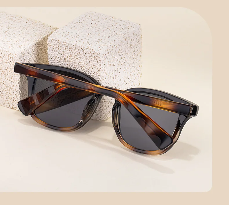 Black PC Trendy Women's Square Sunglasses - Unique Versatile Style, Premium Propionate Frame with Signature Pin Temples - Details 7