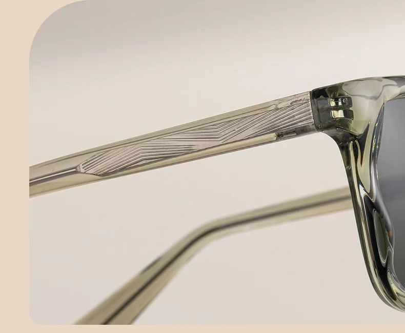 Black PC Trendy Women's Square Sunglasses - Unique Versatile Style, Premium Propionate Frame with Signature Pin Temples - Details 8