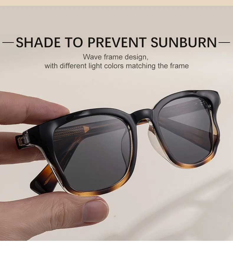 Black PC Trendy Women's Square Sunglasses - Unique Versatile Style, Premium Propionate Frame with Signature Pin Temples - Details 9