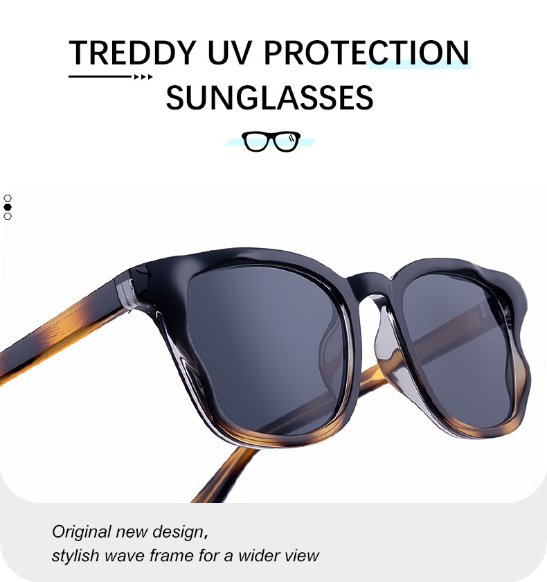 Black PC Trendy Women's Square Sunglasses - Unique Versatile Style, Premium Propionate Frame with Signature Pin Temples - Details 11