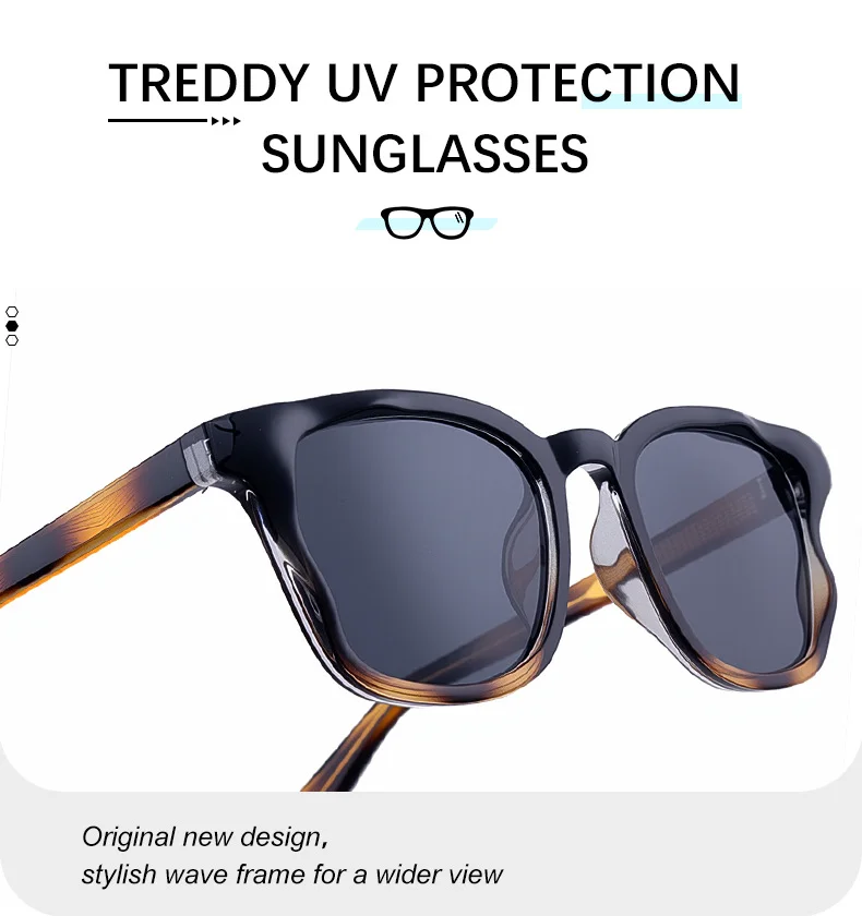 Black PC Trendy Women's Square Sunglasses - Unique Versatile Style, Premium Propionate Frame with Signature Pin Temples - Details 11