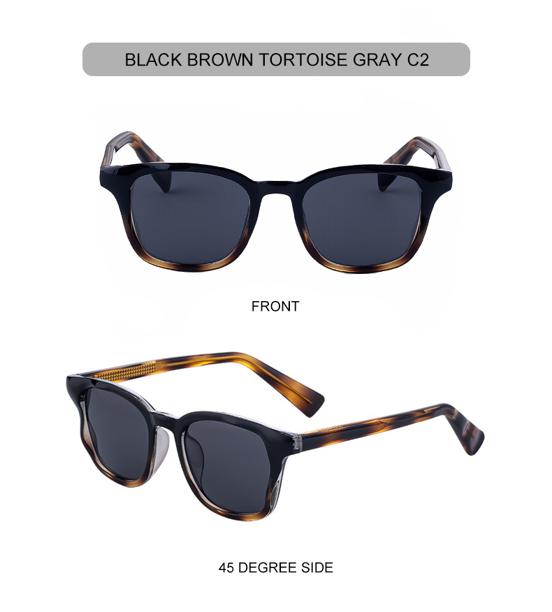 Trendy Women's Square Sunglasses - Unique Versatile Style, Premium Propionate Frame with Signature Pin Temples Details and Specifications