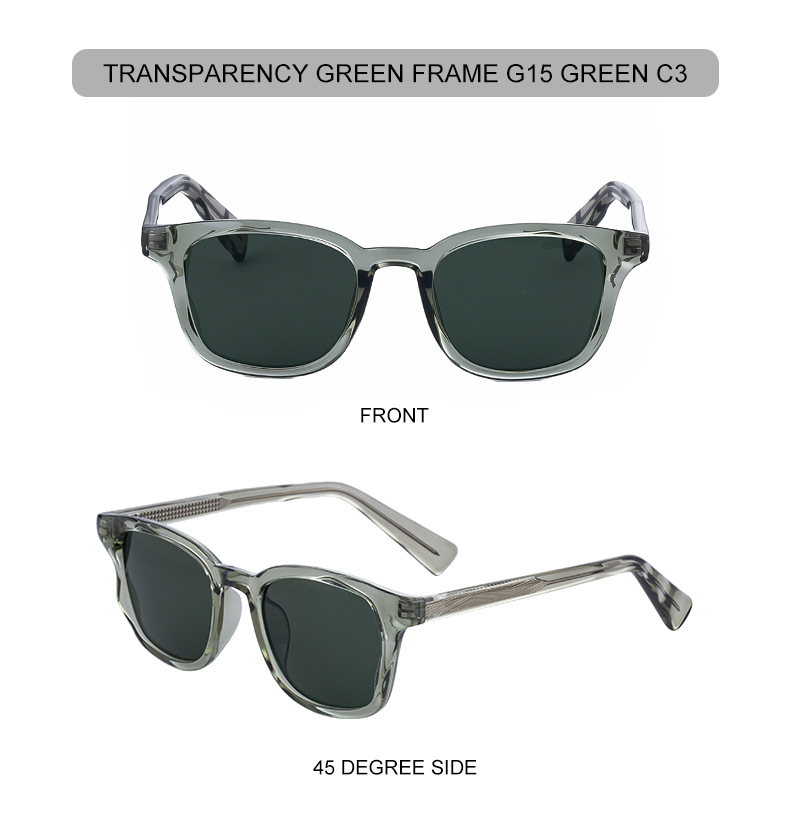 Black PC Trendy Women's Square Sunglasses - Unique Versatile Style, Premium Propionate Frame with Signature Pin Temples - Details 20