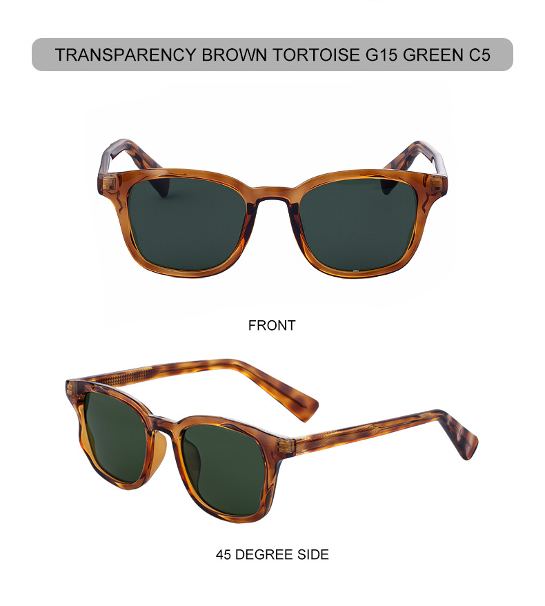 Trendy Women's Square Sunglasses - Unique Versatile Style, Premium Propionate Frame with Signature Pin Temples Details and Specifications