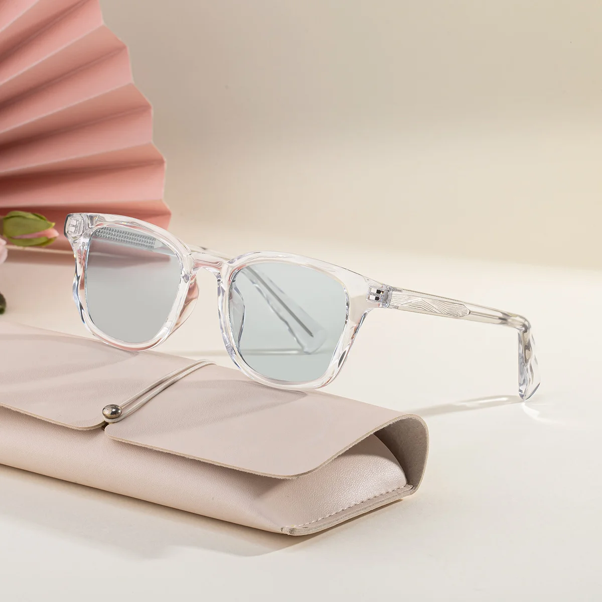 Black PC Trendy Women's Square Sunglasses - Unique Versatile Style, Premium Propionate Frame with Signature Pin Temples - View 3